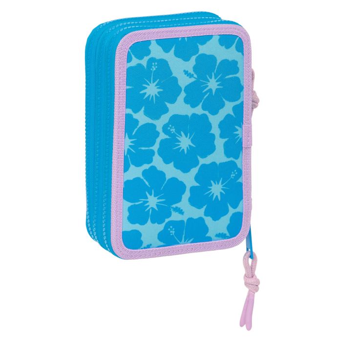 Plumier Triple Lilo & Stitch Hawaii Azul 12,5 x 19,5 x 5,5 cm 36 Piezas 5