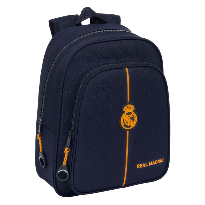 Mochila infantil adapt.carro real madrid 2ª equipacion 24/25 27x33x10 cm