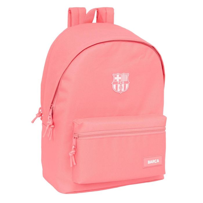 Mochila doble para portatil 15,6"+usb f.c.barcelona chica coral 31x44x18 cm