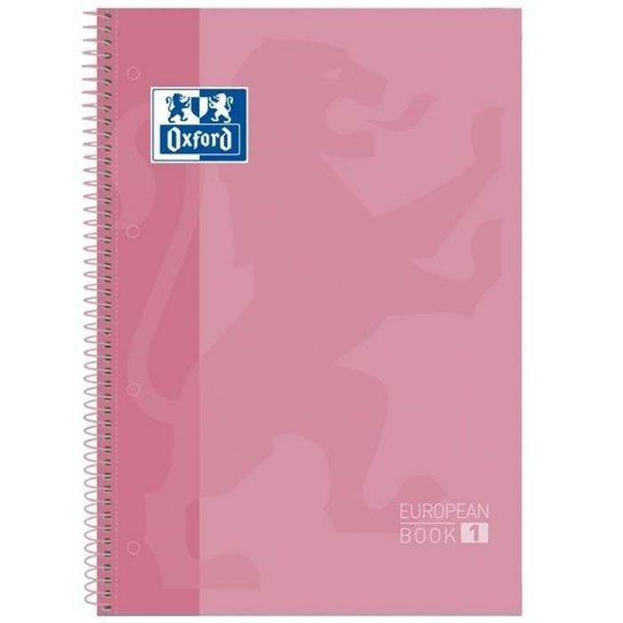 Oxford Cuaderno Classic Europeanbook 1 Write&Erase 80H A4+ 1 Linea Microperforado T-Extradura -Pack 5 Ud- Rosa Chicle