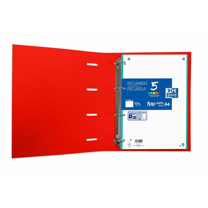 Carpeta de anillas Oxford Touch Europeanbinder Rojo A4 1