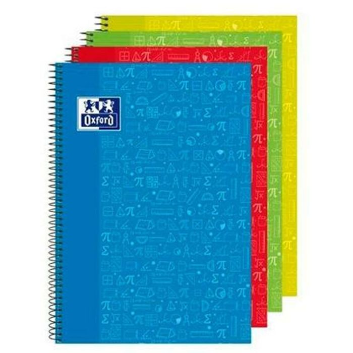Cuaderno Oxford Write & Erase Matemáticas Multicolor Din A4 4 Piezas 80 Hojas