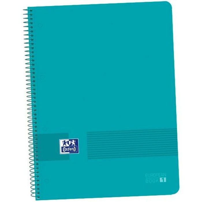 Oxford Cuaderno Live&Go Europeanbook 1 80H A4+ 5x5 mm Microperforado T-Plástico Pack 5 Ud Aqua