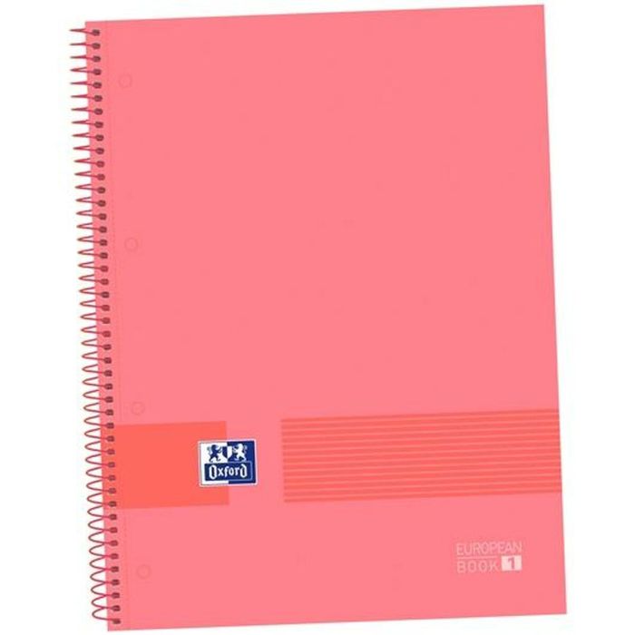 Oxford Cuaderno &You Europeanbook 1 Write&Erase A4+ 80H 5x5 mm Microperforado T-Extradura Pack 5 Ud Watermelon