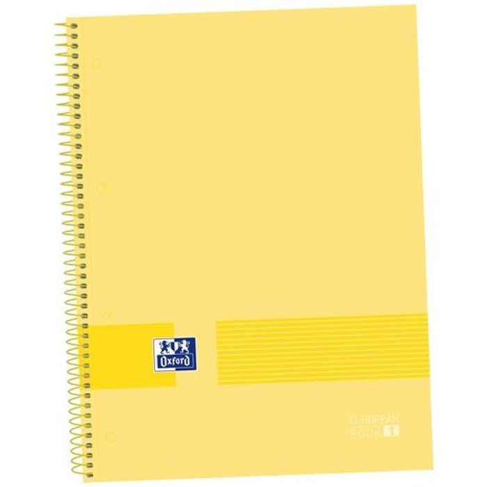 Oxford Cuaderno &You Europeanbook 1 Write&Erase 80H A4+ 5x5 mm Microperforado T-Extradura Pack 5 Ud Banana