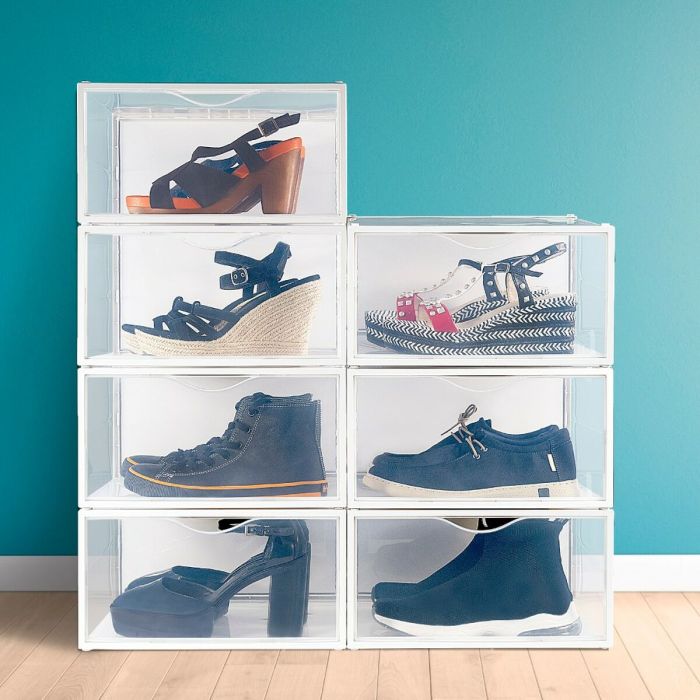 Caja apilable para zapatos Max Home Blanco 6 Unidades Polipropileno ABS 35 x 18,5 x 27 cm 1