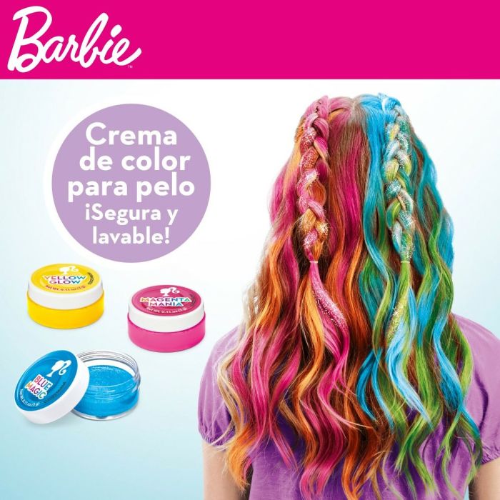 Set de Peluquería Barbie Rainbow Tie Cabello con mechas Multicolor 3