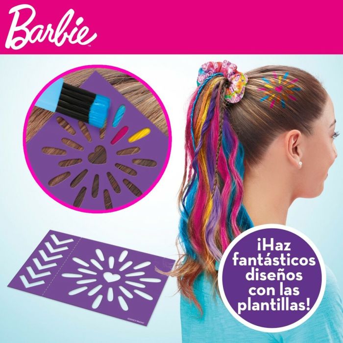 Set de Peluquería Barbie Rainbow Tie Cabello con mechas Multicolor 2