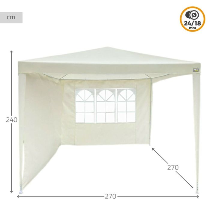 Cenador Aktive 270 x 255 x 270 cm Poliéster Acero Crema 2