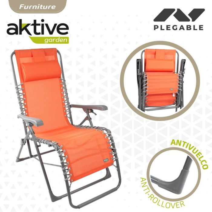 Tumbona Aktive textileno Naranja 160 x 76 x 52 cm 2