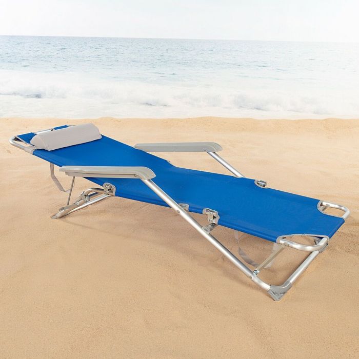 Tumbona reclinable Aktive Azul 153 x 33 x 47 cm 1