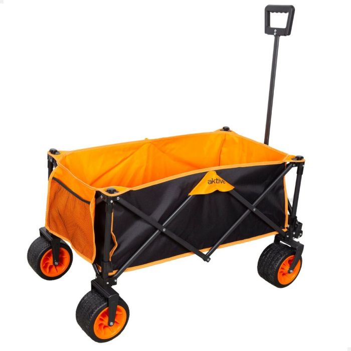 Carro Multiusos Aktive Naranja Poliéster PVC Acero 86 x 108 x 44 cm Plegable Playa