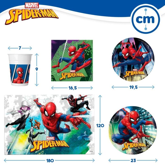 Set Artículos de Fiesta Spiderman Happy Deluxe 89 Piezas 1 Set Artículos de Fiesta Spiderman Happy Deluxe 89 Piezas 1