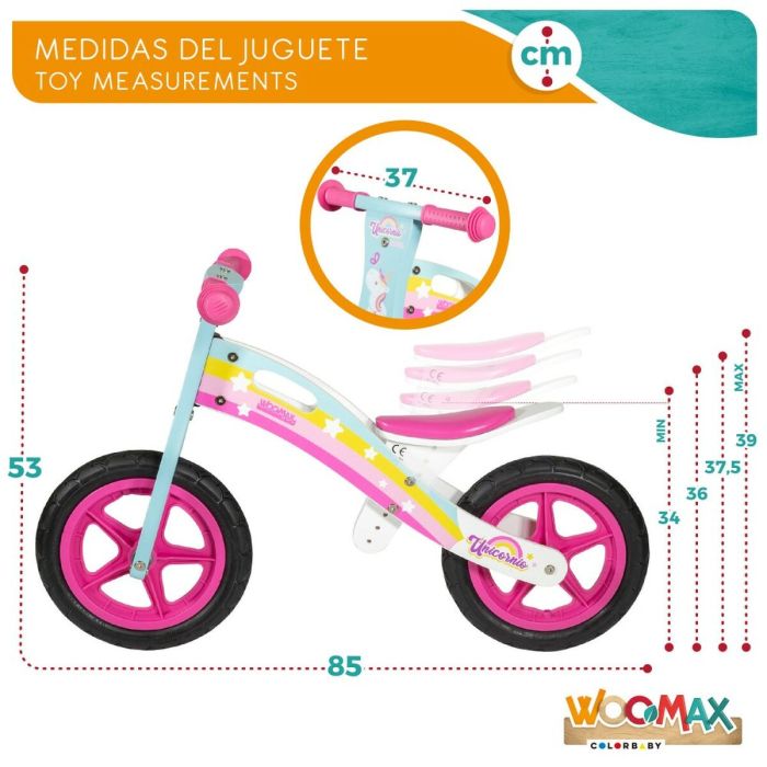 Bicicleta Infantil Woomax 12" Unicornio Sin Pedales 3