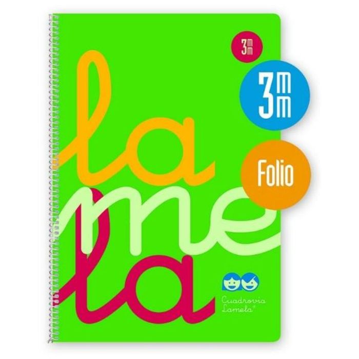 Cuaderno Lamela Cuadrovía Verde Fluorescente Din A4 80 Hojas 21,5 x 31,5 cm 5 Piezas (25 Unidades) 1