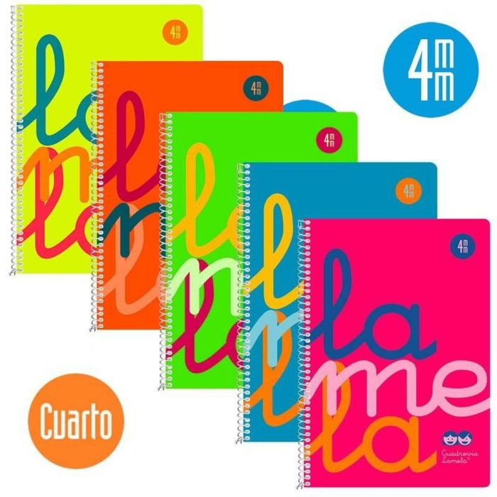 Cuaderno Lamela Multicolor 80 Hojas Cuarto (5 Unidades) 7