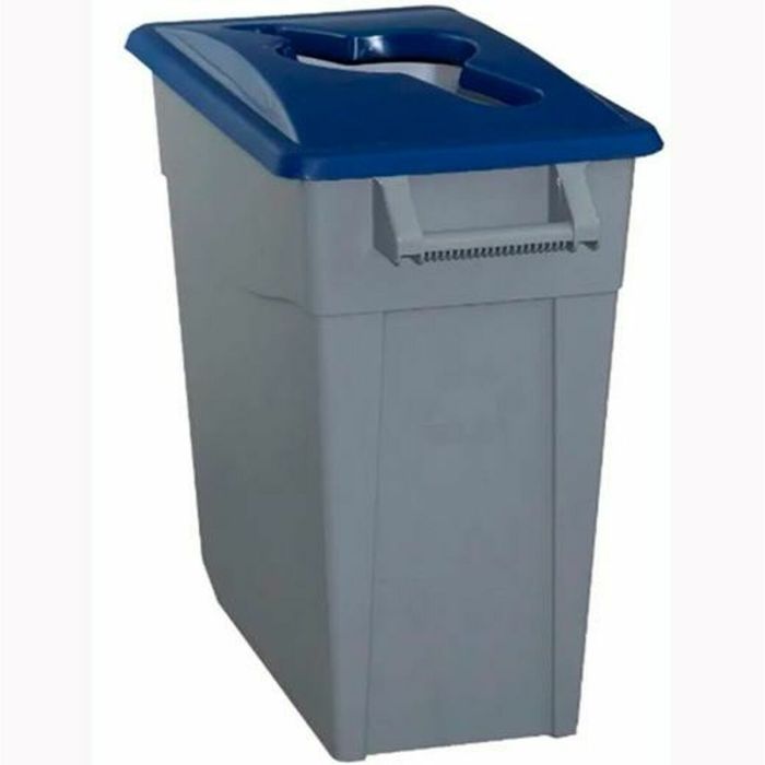 Cubo de Basura para Reciclaje Denox 65 L Azul (2 Unidades) 1
