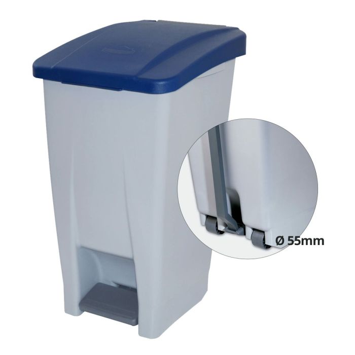 Cubo para la Basura con Pedal Denox Azul Gris Plástico 60 L 2