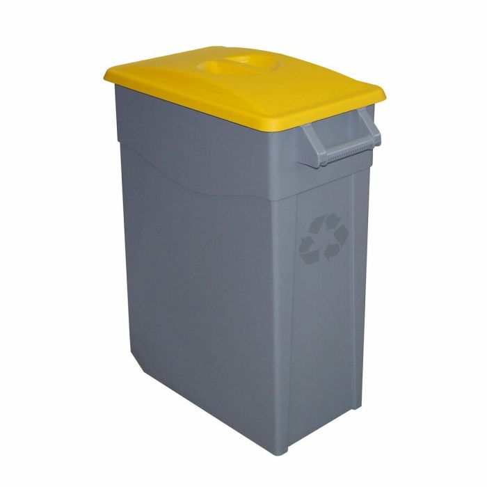 Cubo de Basura para Reciclaje Denox 65 L Amarillo (2 Unidades) 1