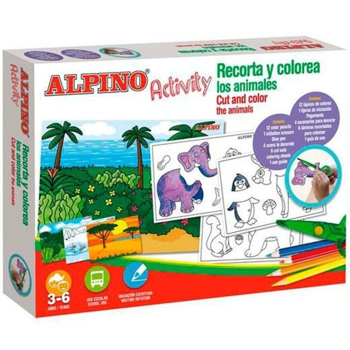 Alpino Set Activity Recorta Y Colorea Animales 3-6 Años C-Surtidos