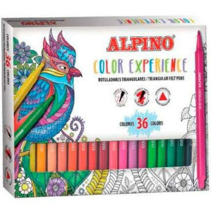 Alpino Rotuladores Color Experience Triangulares Punta 2,3 mm C-Surtidos Estuche 36 Ud