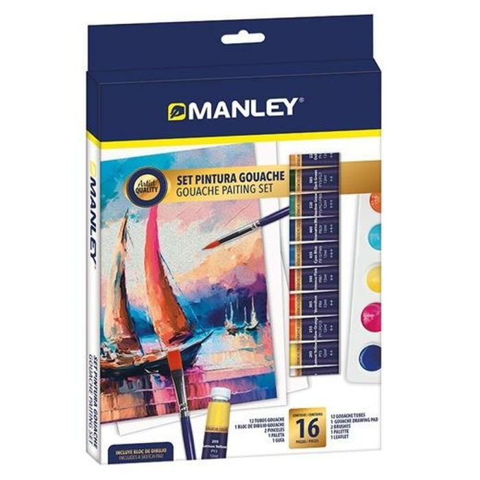 Manley Set Pintura Gouache Set 16 Piezas C-Surtidos