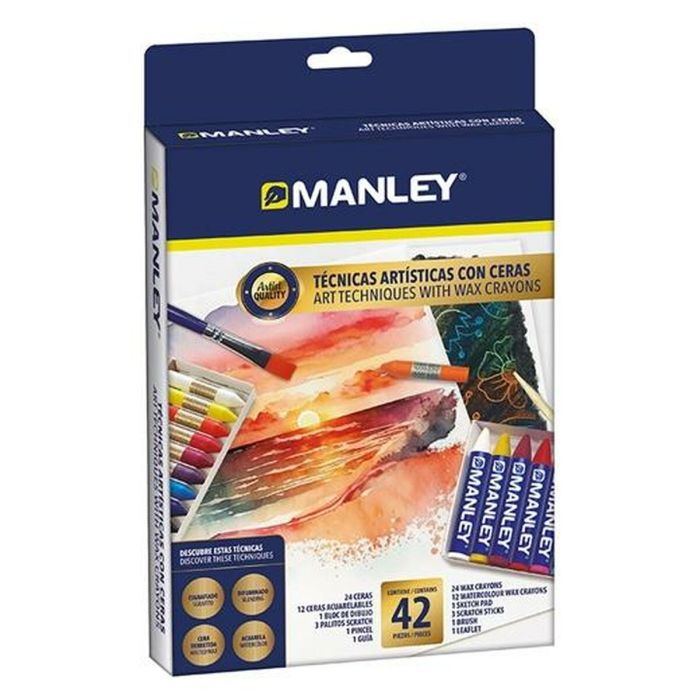 Manley Set De Técnicas Artísticas Con Ceras Caja 42 Piezas C-Surtidos