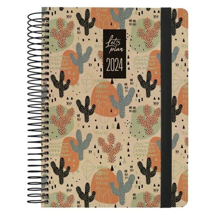 Grafoplas agenda anual nature design espiral d/p 15x21cm cierre c/goma 2024 cactus Grafoplas agenda anual nature design espiral d/p 15x21cm cierre c/goma 2024 cactus