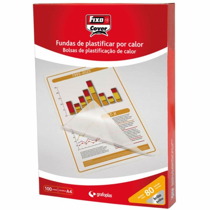 Fixo Fundas De Plastificar 80 Micras A4 Brillo Pack 100 Ud