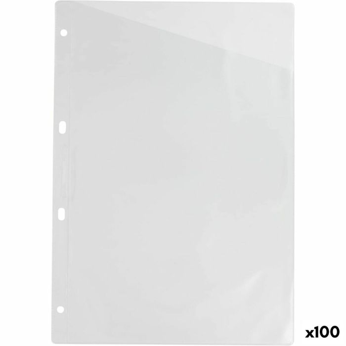 Grafoplas Funda Transparente 100 Micras Diagonal Din A4 4 Taladros Para Planos -100U-