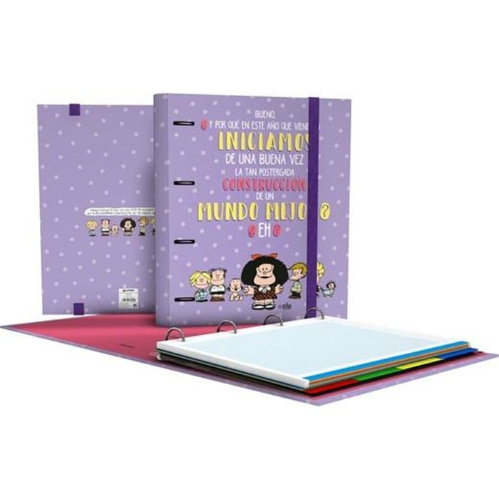 Carpeta de anillas Grafoplas Carpebook Mafalda Lila A4 (2 Unidades) 1