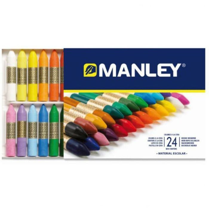 Manley Ceras 60 mm Colores Surtidos Estuche 24 Ud