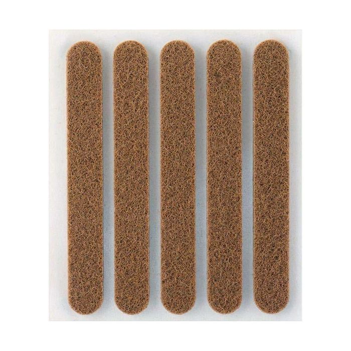 Pack 5 fieltros marron sinteticos adhesivos 95x12mm plasfix inofix