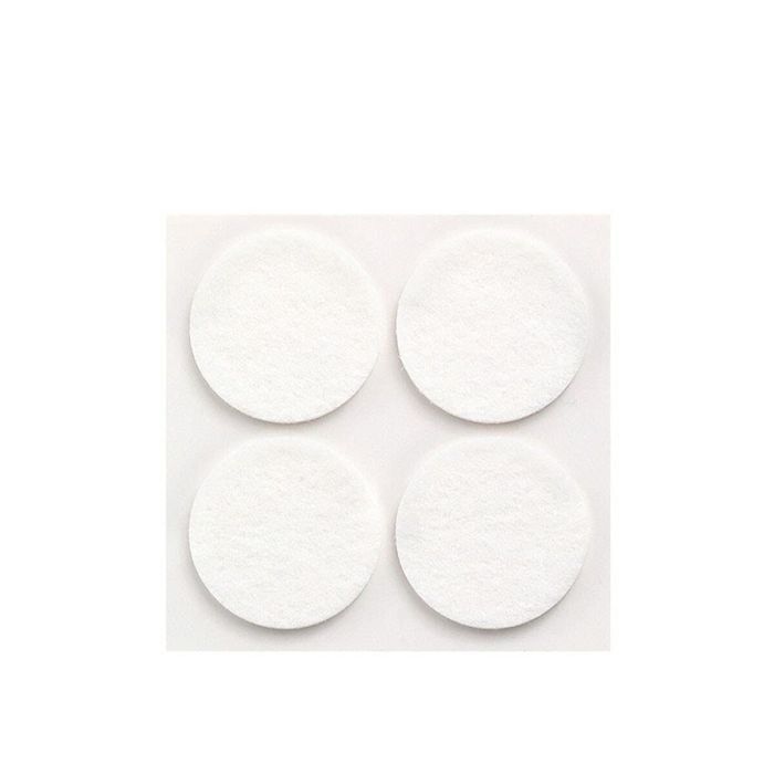 Pack 4 fieltros blancos sinteticos adhesivos ø38mm plasfix inofix