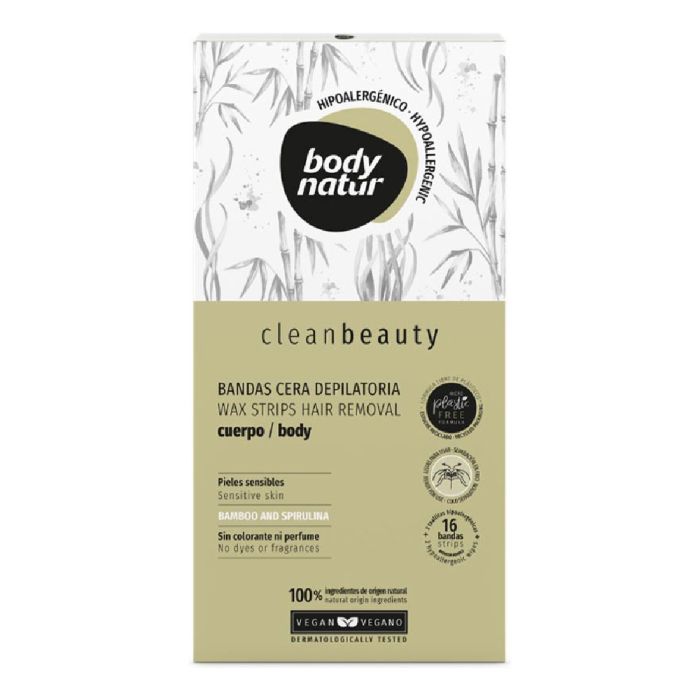 Clean beauty bandas cera cuerpo pieles sensibles 16 u Clean beauty bandas cera cuerpo pieles sensibles 16 u