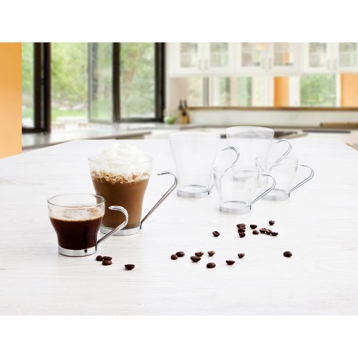 Juego de Tazas de Café Quid Transparente Acero Vidrio (250 ml) (3 Unidades) 3