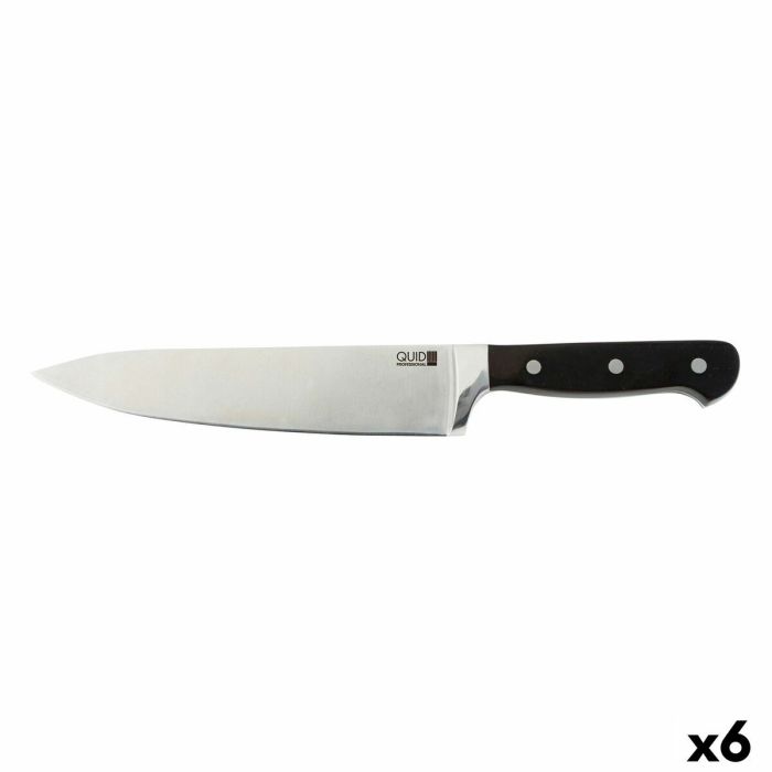 Cuchillo Chef Quid Professional Inox Chef Black Negro Metal 20 cm (Pack 6x) 3