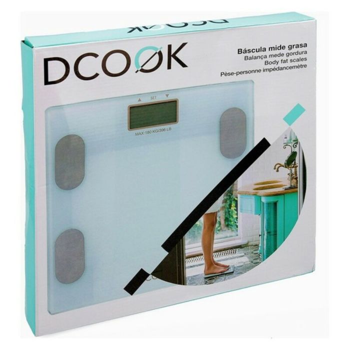 Báscula Digital de Baño Dcook Blanco Plástico Vidrio templado (30 x 30 x 2 cm) 2