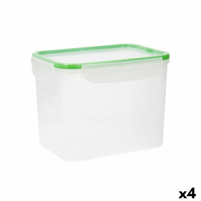 Fiambrera Hermética Quid Greenery Transparente Plástico (3,7 L) (Pack 4x) 3