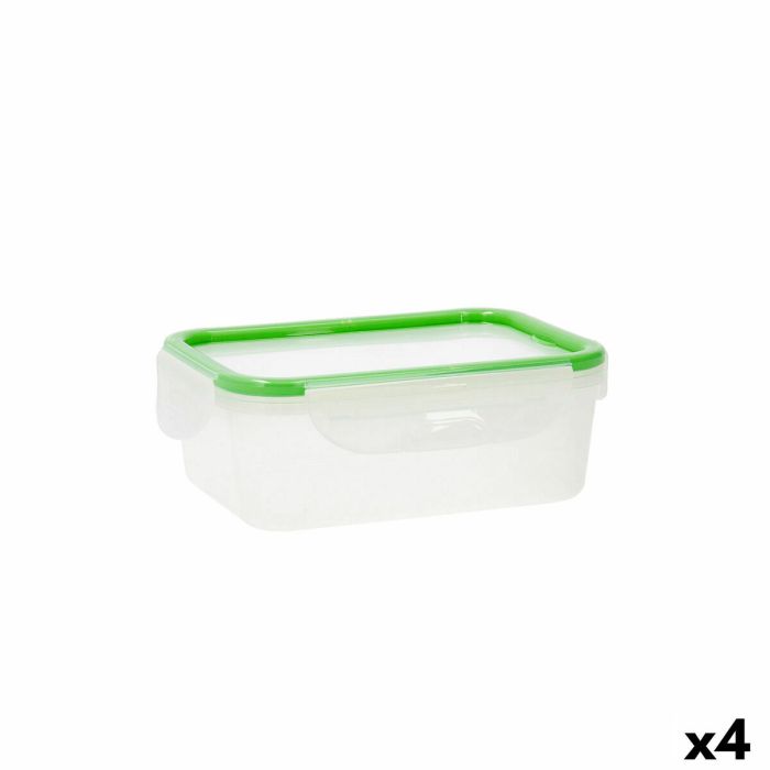 Fiambrera Quid Greenery 1 L Transparente Plástico 13 x 18 x 6,8 cm - 1 L (4 Unidades) (Pack 4x) 2