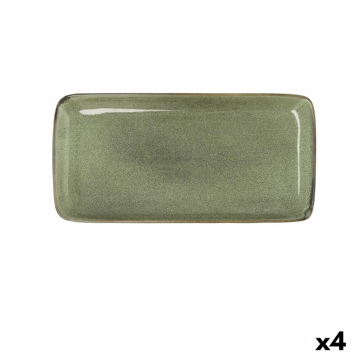 Fuente de Cocina Bidasoa Ikonic Verde Cerámica (28 x 14 cm) (Pack 4x) 3