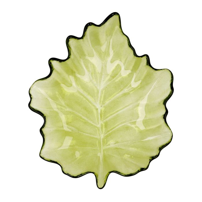 Bandeja de Aperitivos Quid Hoja Verde Vidrio (22 x 18 cm) (Pack 6x) 1 Bandeja de Aperitivos Quid Hoja Verde Vidrio (22 x 18 cm) (Pack 6x) 1