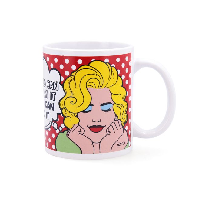 Taza Quid Pin Up Cómics Multicolor Cerámica 330 ml (12 Unidades) 1