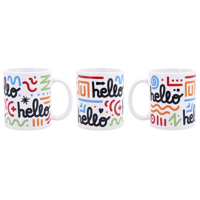 Taza Quid Hello Cómics Multicolor Cerámica 330 ml (12 Unidades) 2