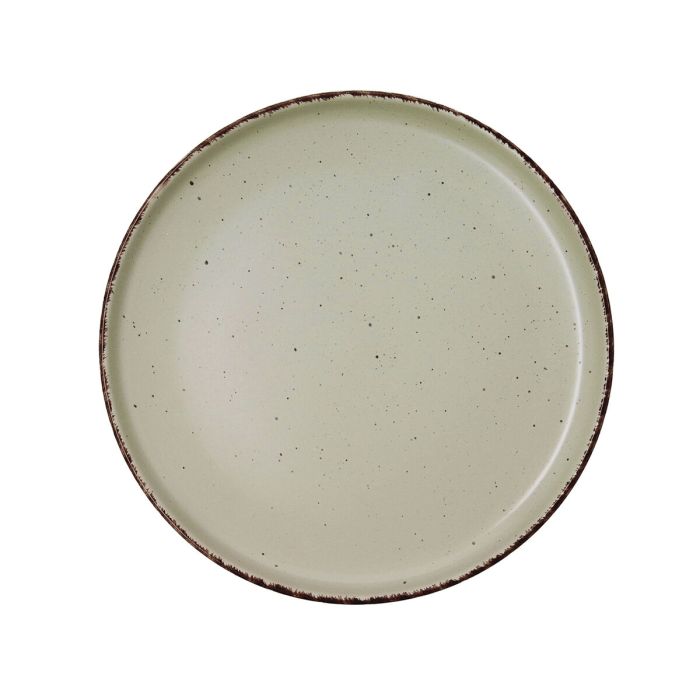 Plato llano cerámica verde y blanco -Vajillas