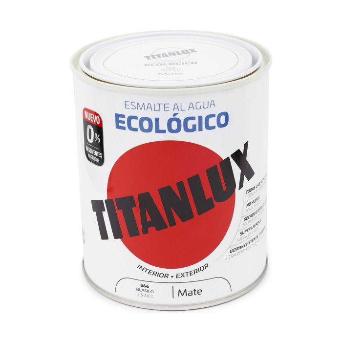 Esmalte ecológico al agua mate blanco 750 ml titanlux 02t056634