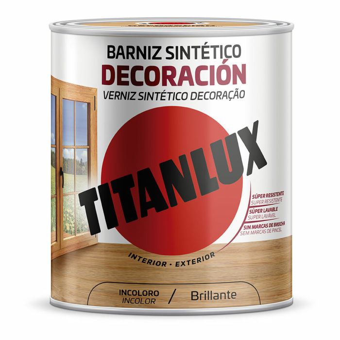 Barniz sintético Titanlux m10100004 Decoración Brillante Incoloro 4 L