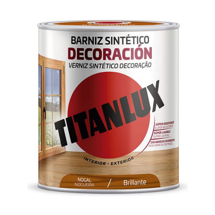 Barniz sintético decoración brillante nogal 0,250l titanlux m10100314