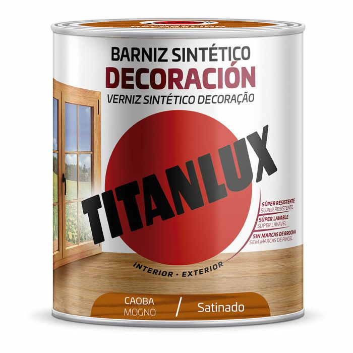 Barniz sintético Titanlux m11100434 Decoración Satinado Caoba 750 ml