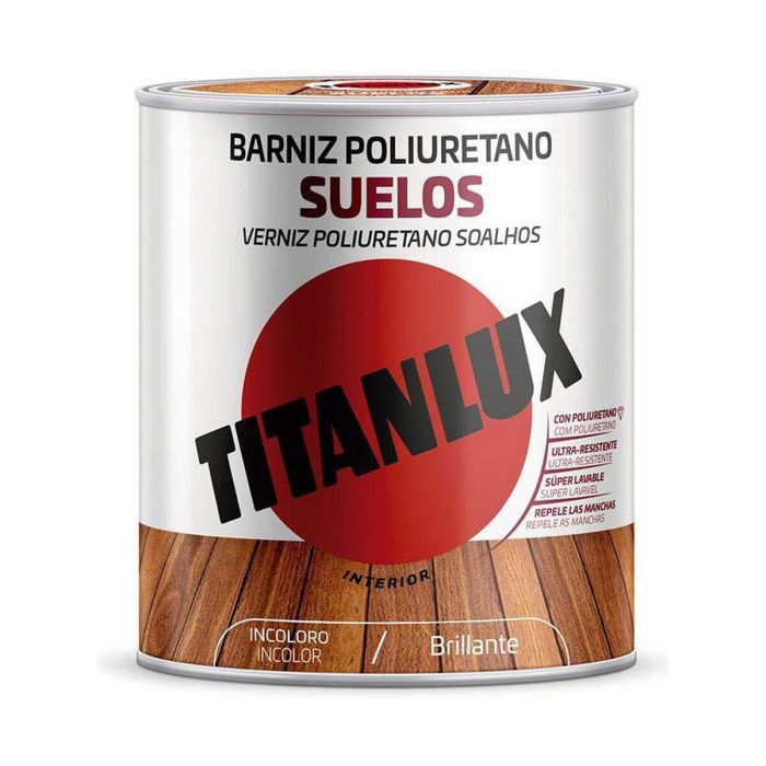 Barniz poliuretano suelos brillante incoloro 0,750l titanlux m16100034